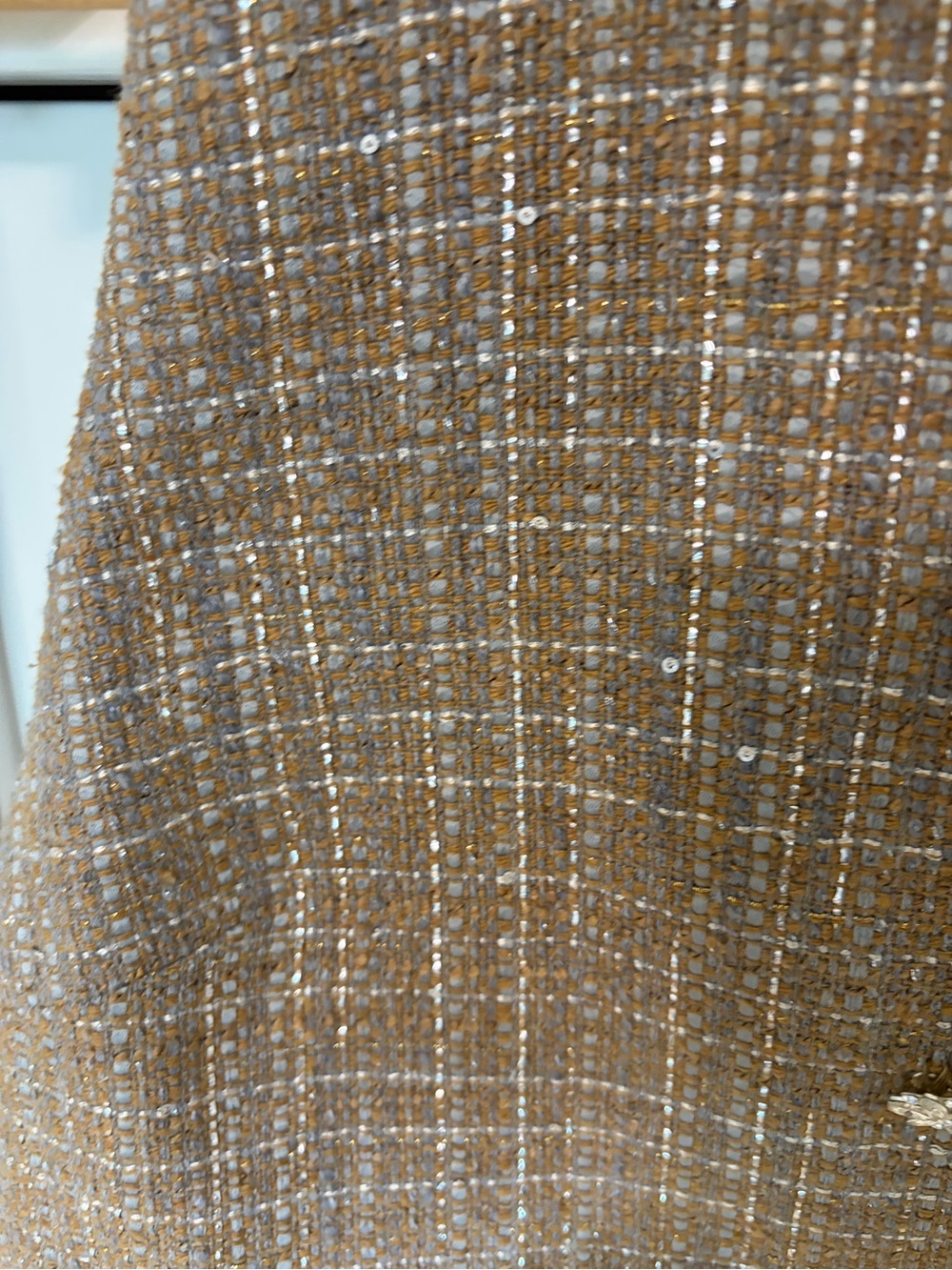 Sandro Brown Tweed Cropped Button Vest with Floral Accents - Picture 3 of 5